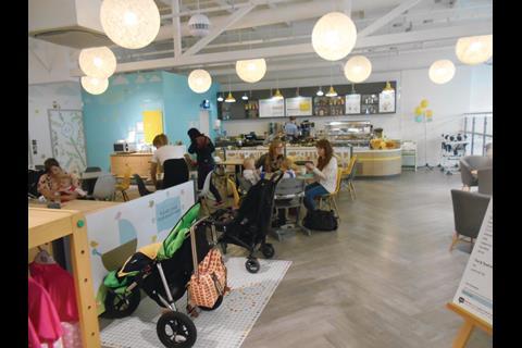 There is a cafe in the store